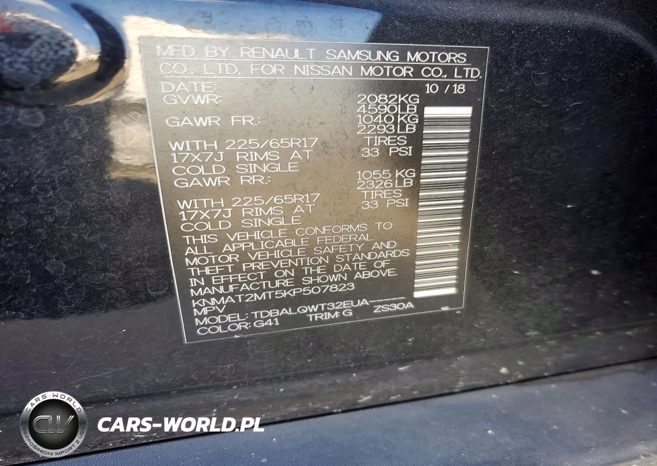 2019 Nissan Rogue Sv VIN:KNMAT2MT5KP507823 - 13