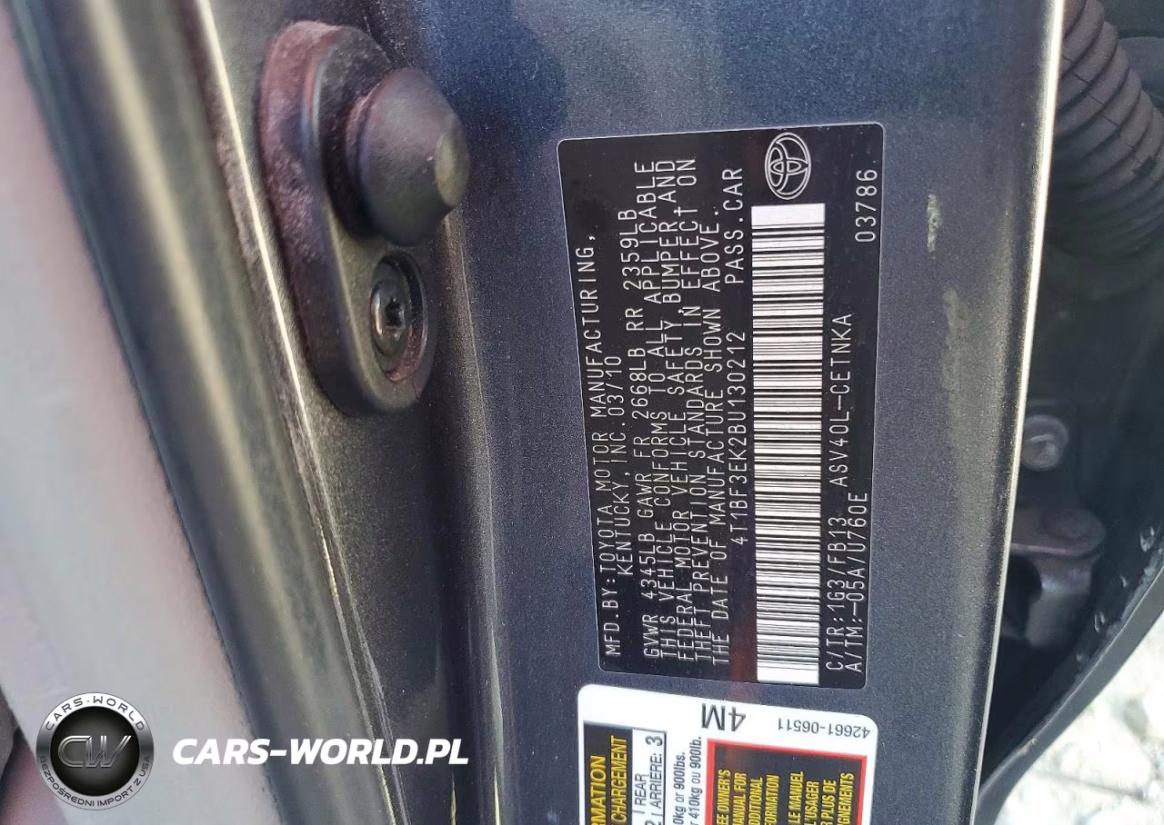2011 Toyota Camry Le VIN:4T1BF3EK2BU130212 - 12