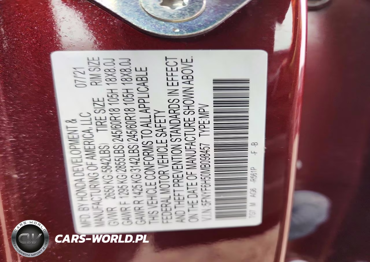 2021 Honda Pilot Exl VIN:5FNYF6H50MB098457 - 14