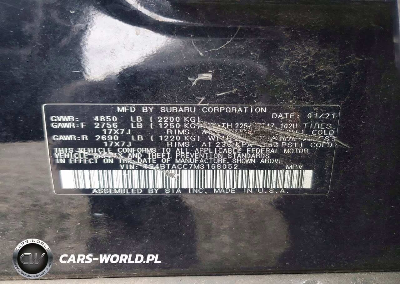 2021 Subaru Outback Premium VIN:4S4BTACC7M3168052 - 13