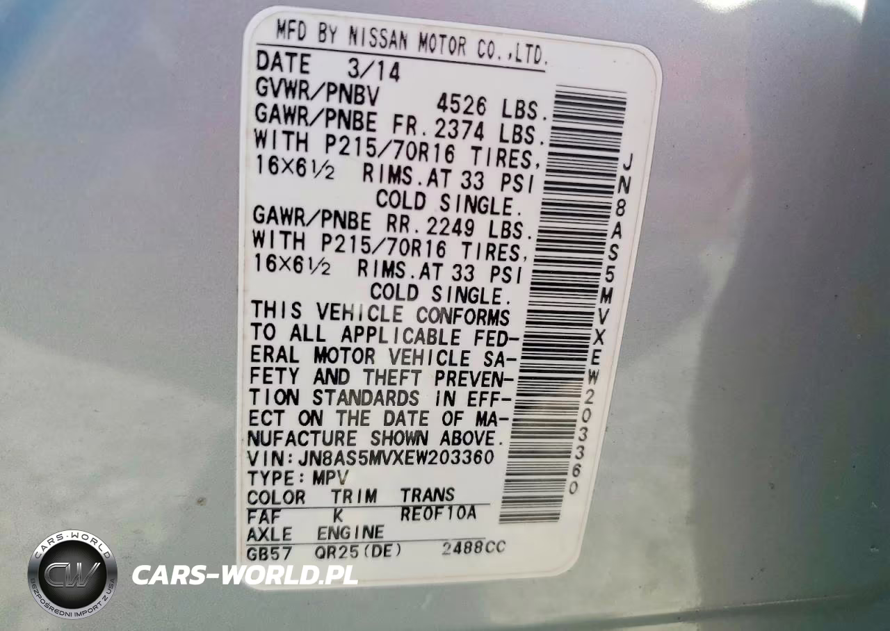 2014 Nissan Rogue Select S VIN:JN8AS5MVXEW203360 - 13