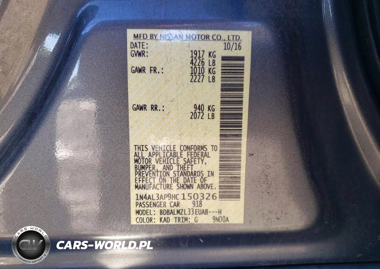 2017 Nissan Altima Sv VIN:1N4AL3AP9HC150326 - 12