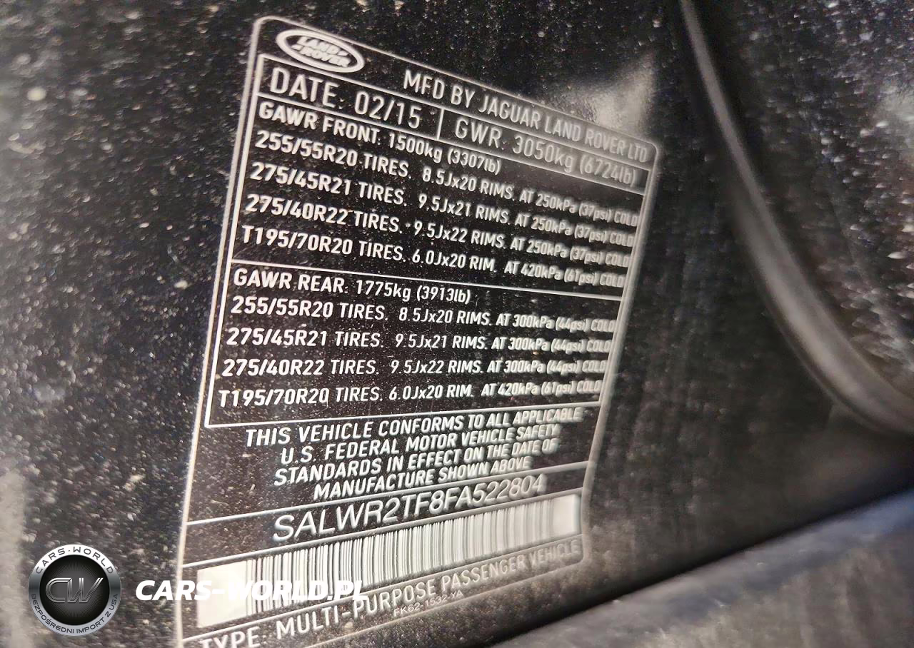 2015 Land Rover Range Rover Sport Sc VIN:SALWR2TF8FA522804 - 13