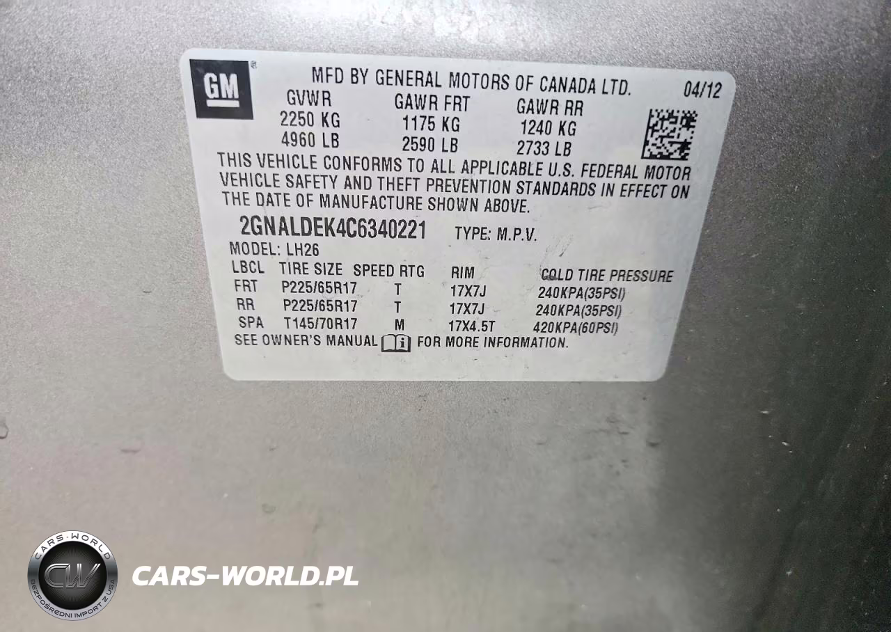 2012 Chevrolet Equinox Lt VIN:2GNALDEK4C6340221 - 13