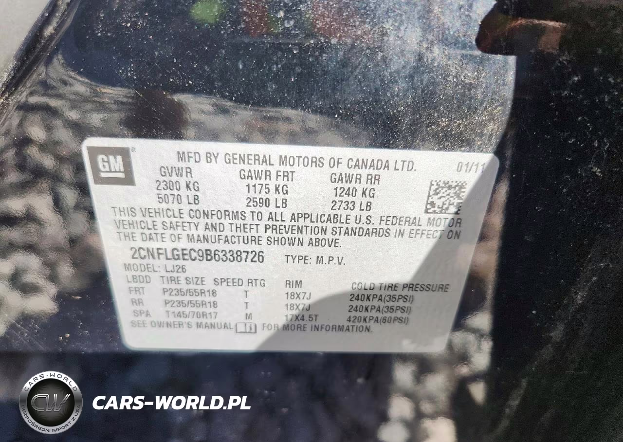 2011 Chevrolet Equinox Ltz VIN:2CNFLGEC9B6338726 - 14