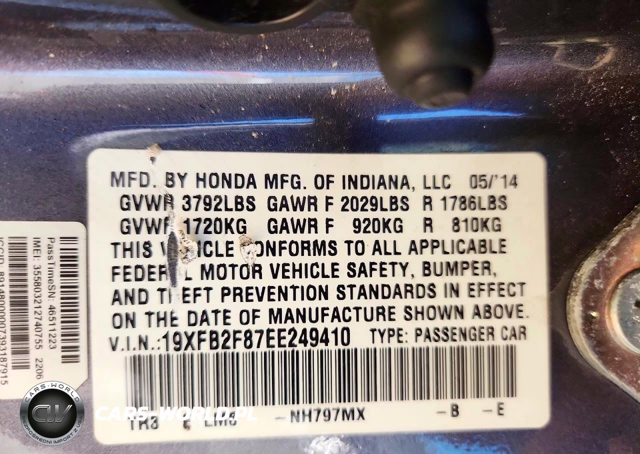 2014 Honda Civic Ex VIN:19XFB2F87EE249410 - 12