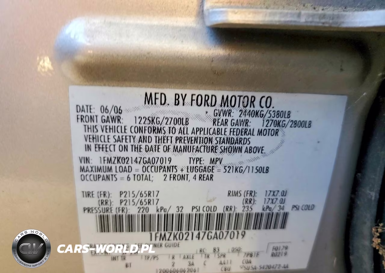 2007 Ford Freestyle Sel VIN:1FMZK02147GA07019 - 13