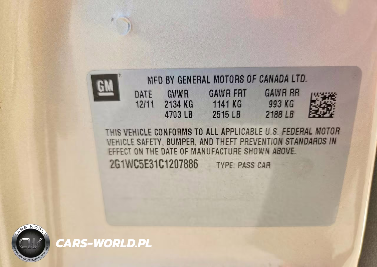 2012 Chevrolet Impala Ltz VIN:2G1WC5E31C1207886 - 12