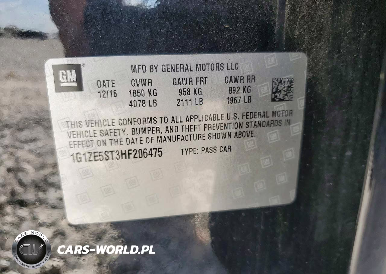 2017 Chevrolet Malibu Lt VIN:1G1ZE5ST3HF206475 - 12