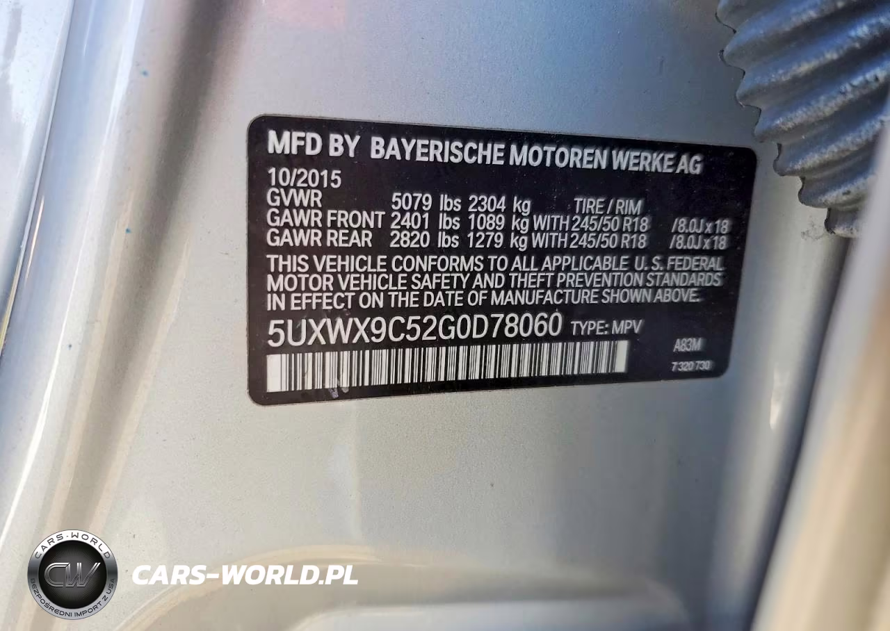 2016 BMW X3 xDrive28I VIN:5UXWX9C52G0D78060 - 14