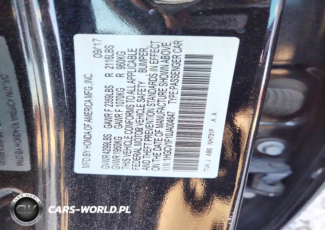 2018 Honda Accord Lx VIN:1HGCV1F10JA004647 - 13