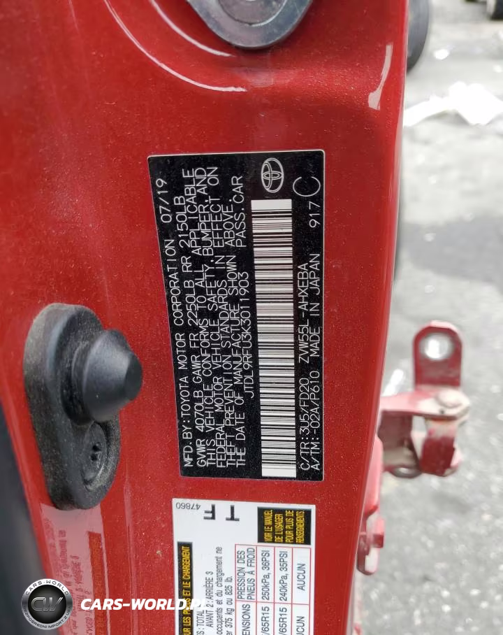 2019 Toyota Prius VIN:JTDL9RFU3K3011903 - 12