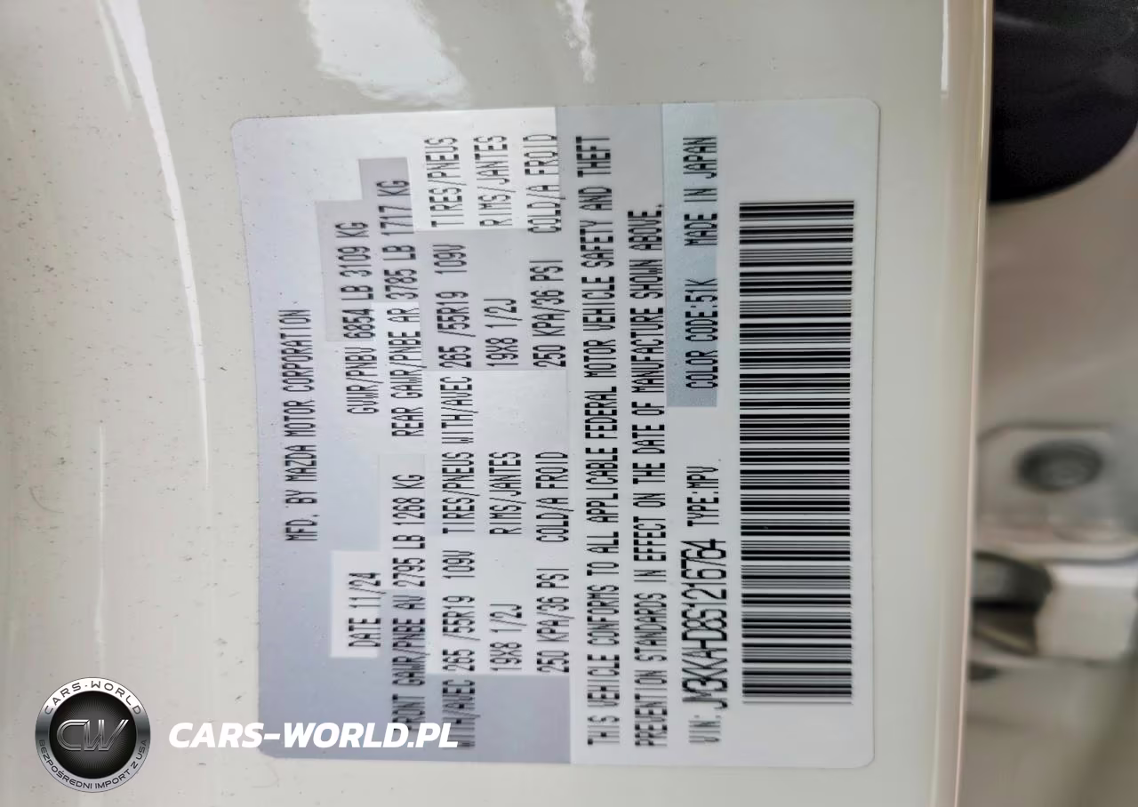 2025 Mazda Cx-90 Select VIN:JM3KKAHD8S1216764 - 14