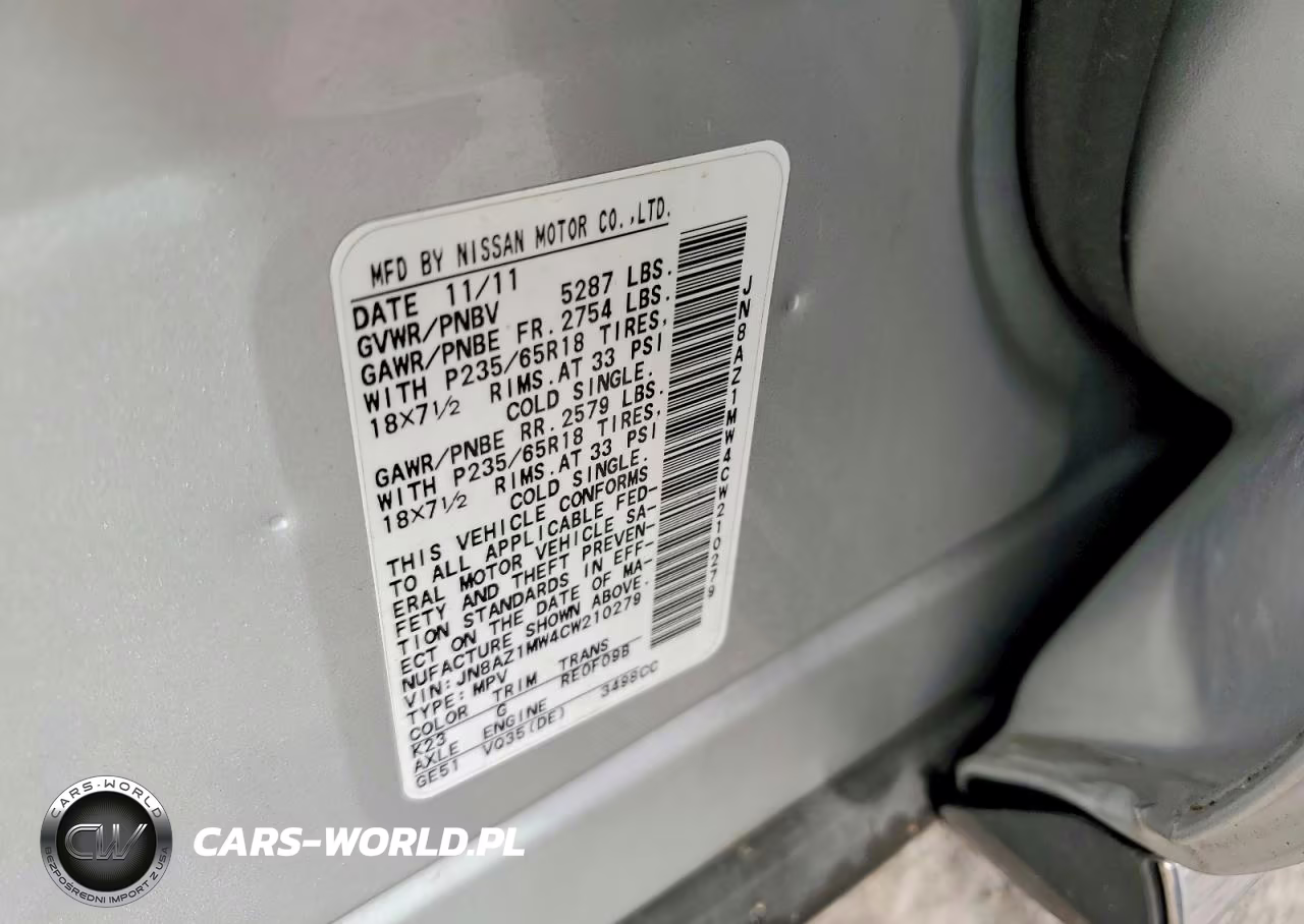 2012 Nissan Murano S VIN:JN8AZ1MW4CW210279 - 13