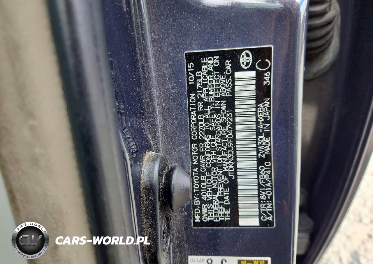 2015 Toyota Prius Two VIN:JTDKN3DU9F0479231 - 12