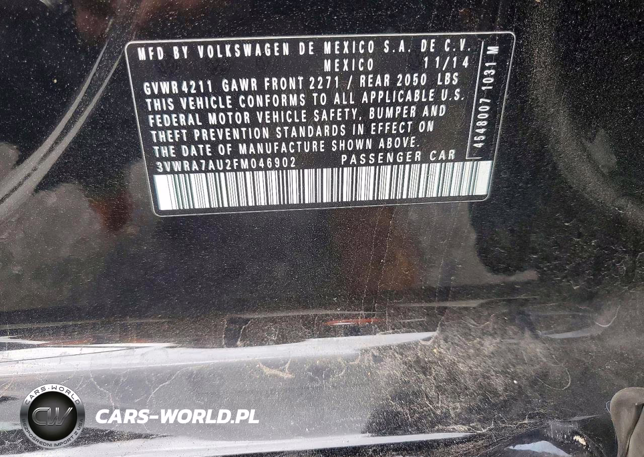 2015 Volkswagen Golf Tdi VIN:3VWRA7AU2FM046902 - 12