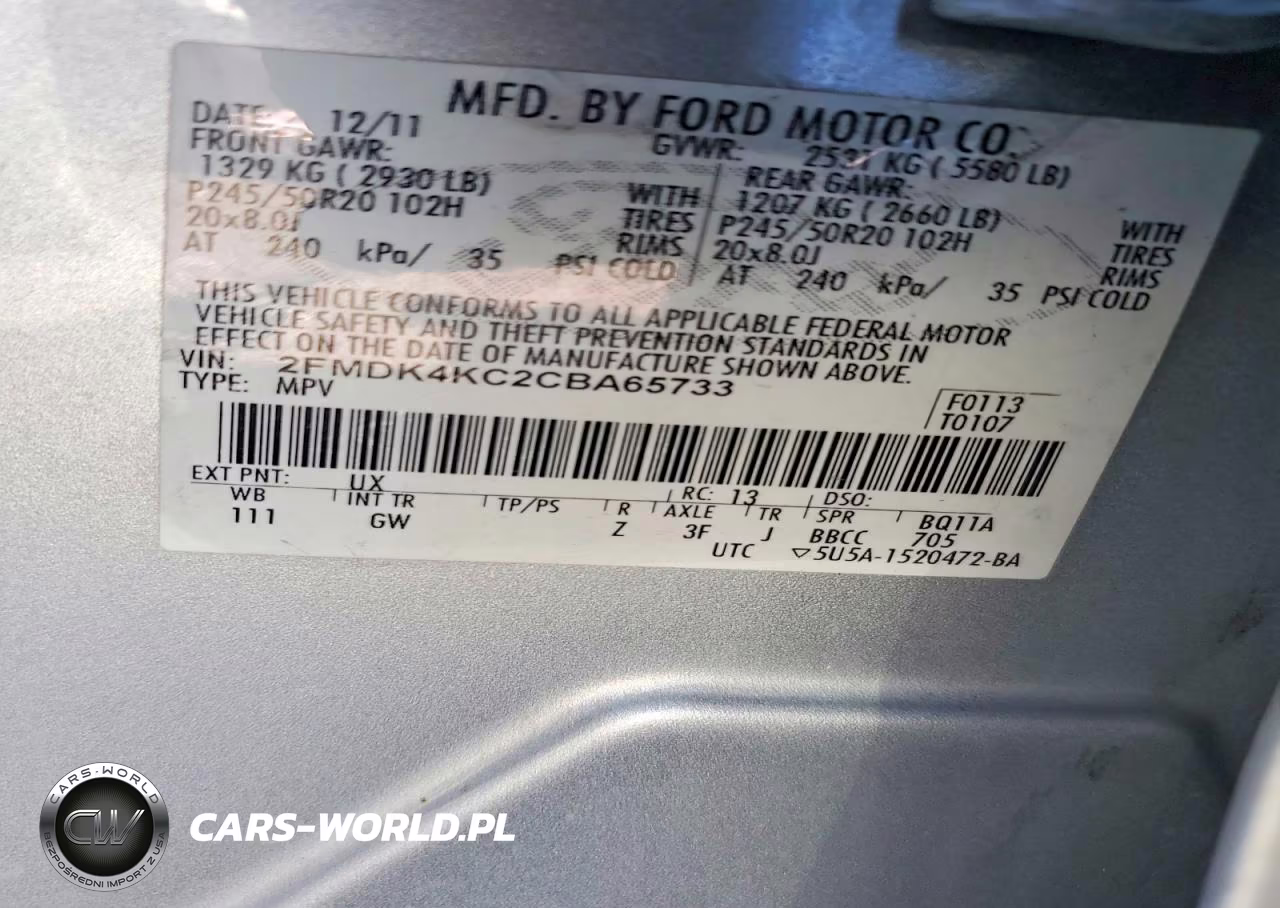 2012 Ford Edge Limited VIN:2FMDK4KC2CBA65733 - 13