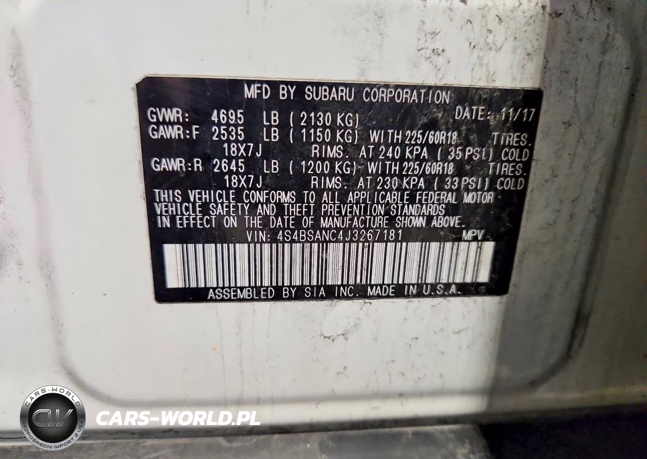 2018 Subaru Outback 2.5I Limited VIN:4S4BSANC4J3267181 - 12