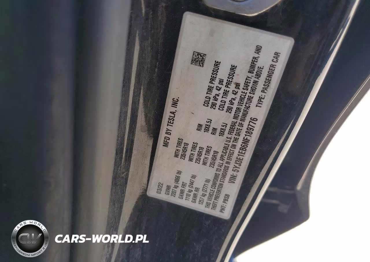 2022 Tesla Model 3 VIN:5YJ3E1EB6NF189776 - 12