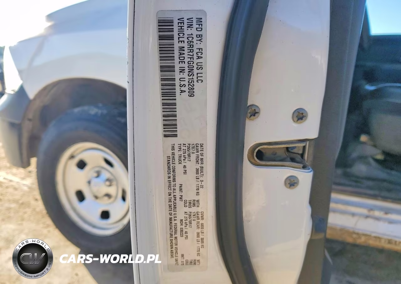 2022 Ram 1500 Classic Tradesman VIN:1C6RR7FG0NS152809 - 12