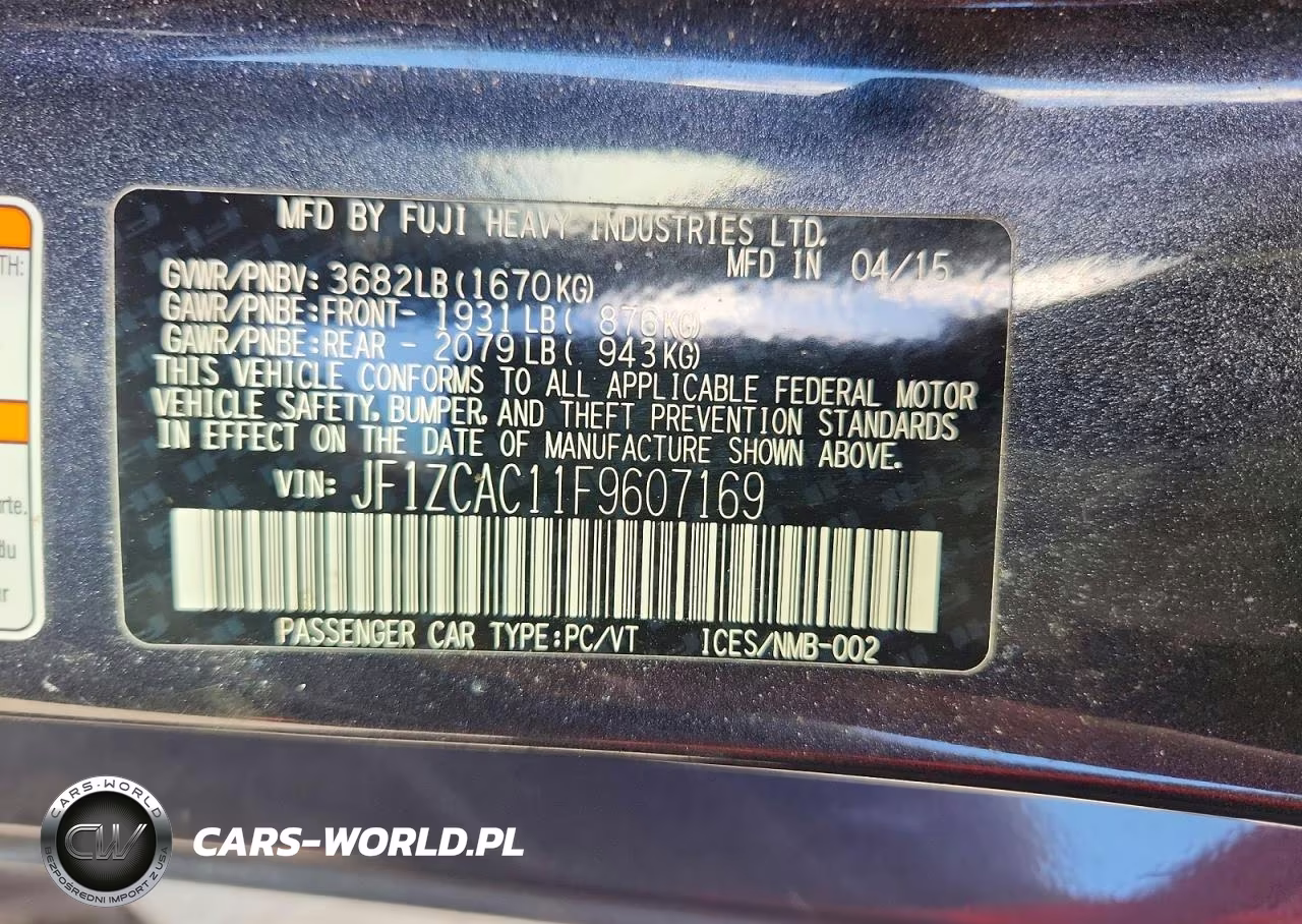 2015 Subaru Brz 2.0 Limited VIN:JF1ZCAC11F9607169 - 13