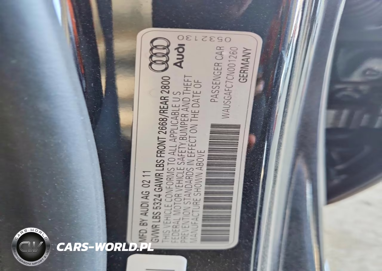 2012 Audi A7 Prestige VIN:WAUSGAFC7CN001260 - 12