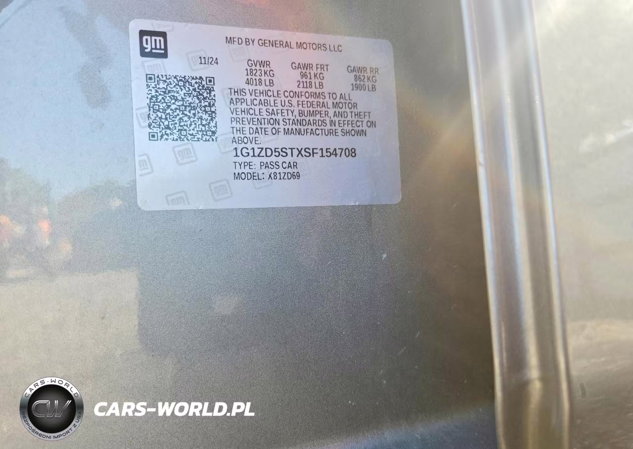 2025 Chevrolet Malibu Lt VIN:1G1ZD5STXSF154708 - 12