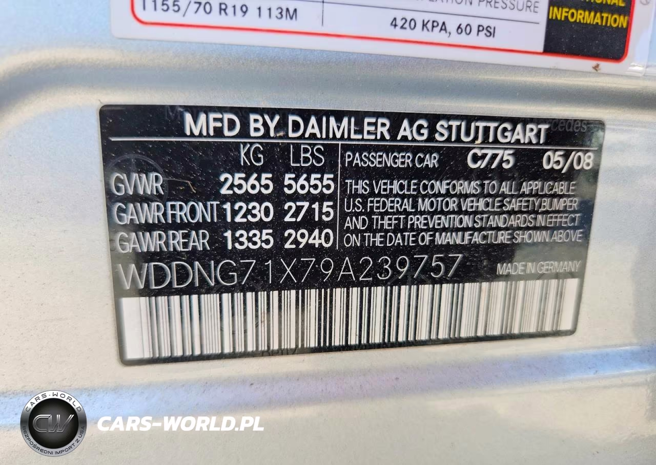 2009 Mercedes-Benz S 550 VIN:WDDNG71X79A239757 - 12