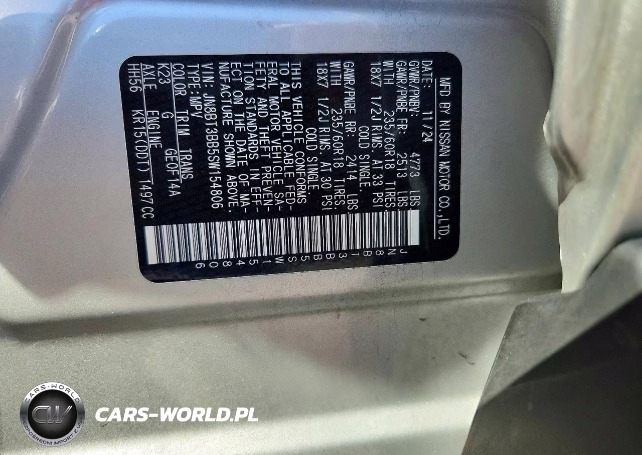 2025 Nissan Rogue Sv VIN:JN8BT3BB5SW154806 - 12
