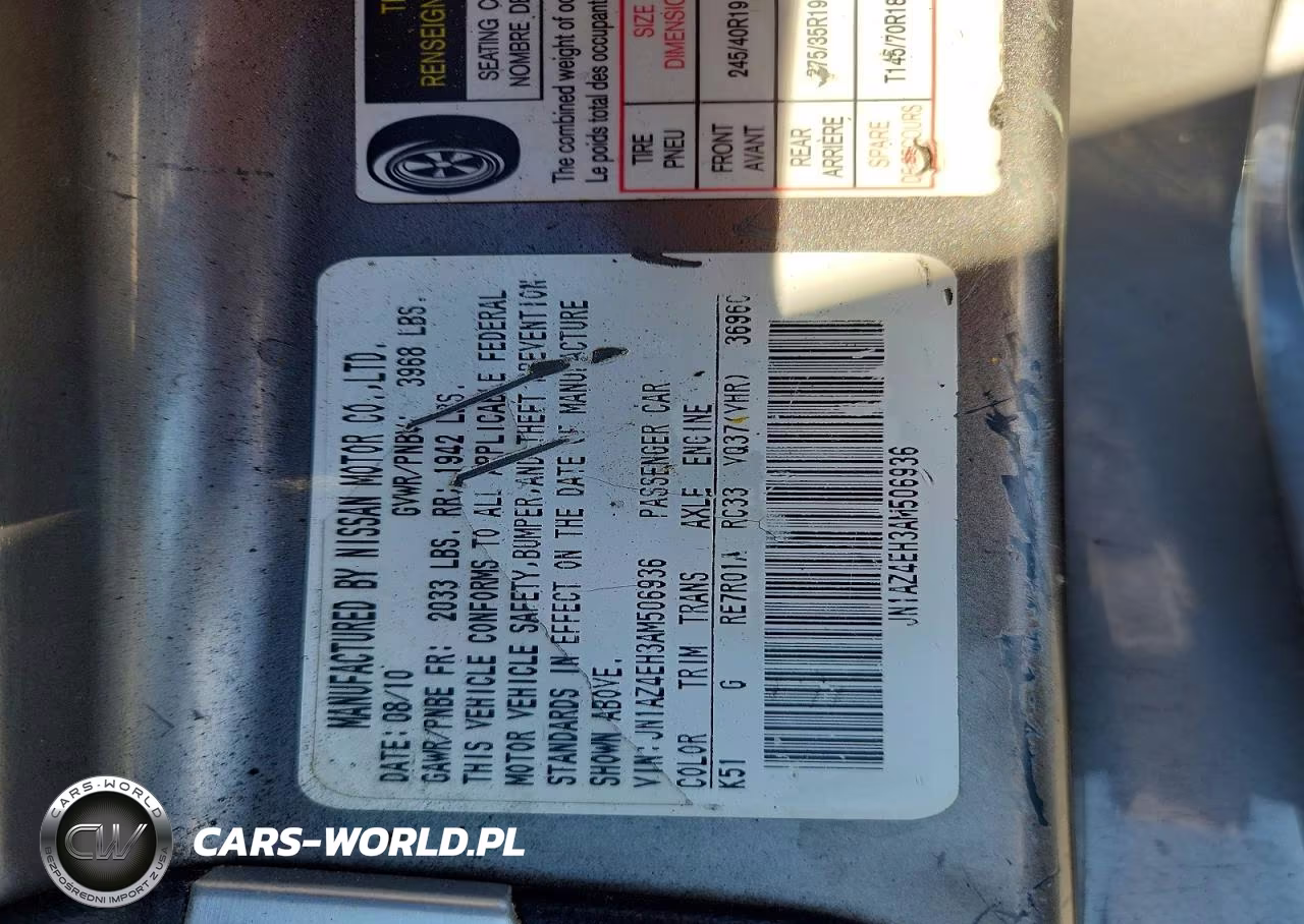 2010 Nissan 370Z Base VIN:JN1AZ4EH3AM506936 - 12