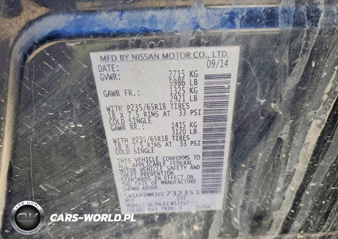 2014 Nissan Pathfinder Sv VIN:5N1AR2MM3EC732353 - 13