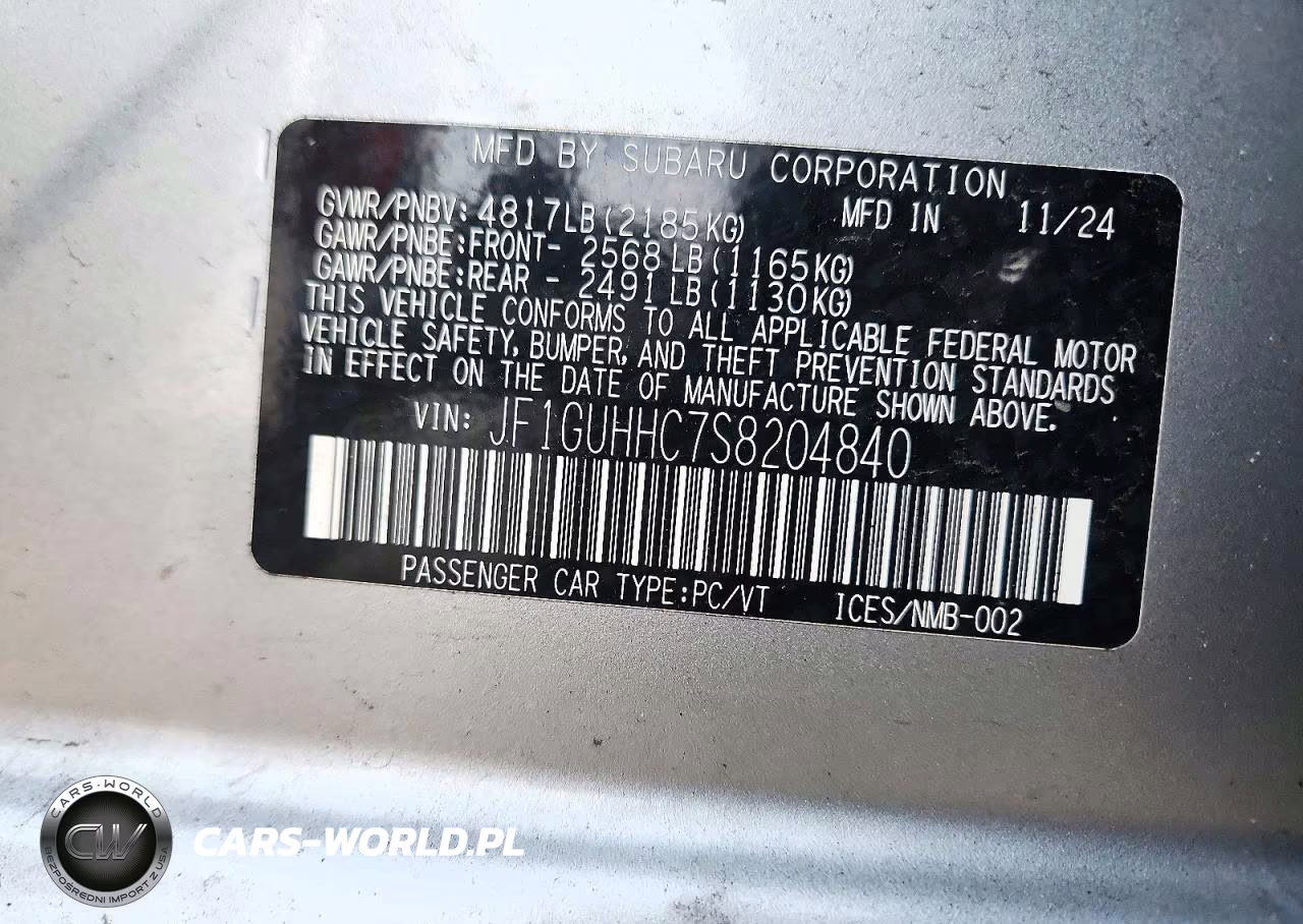 2025 Subaru Impreza Rs VIN:JF1GUHHC7S8204840 - 12