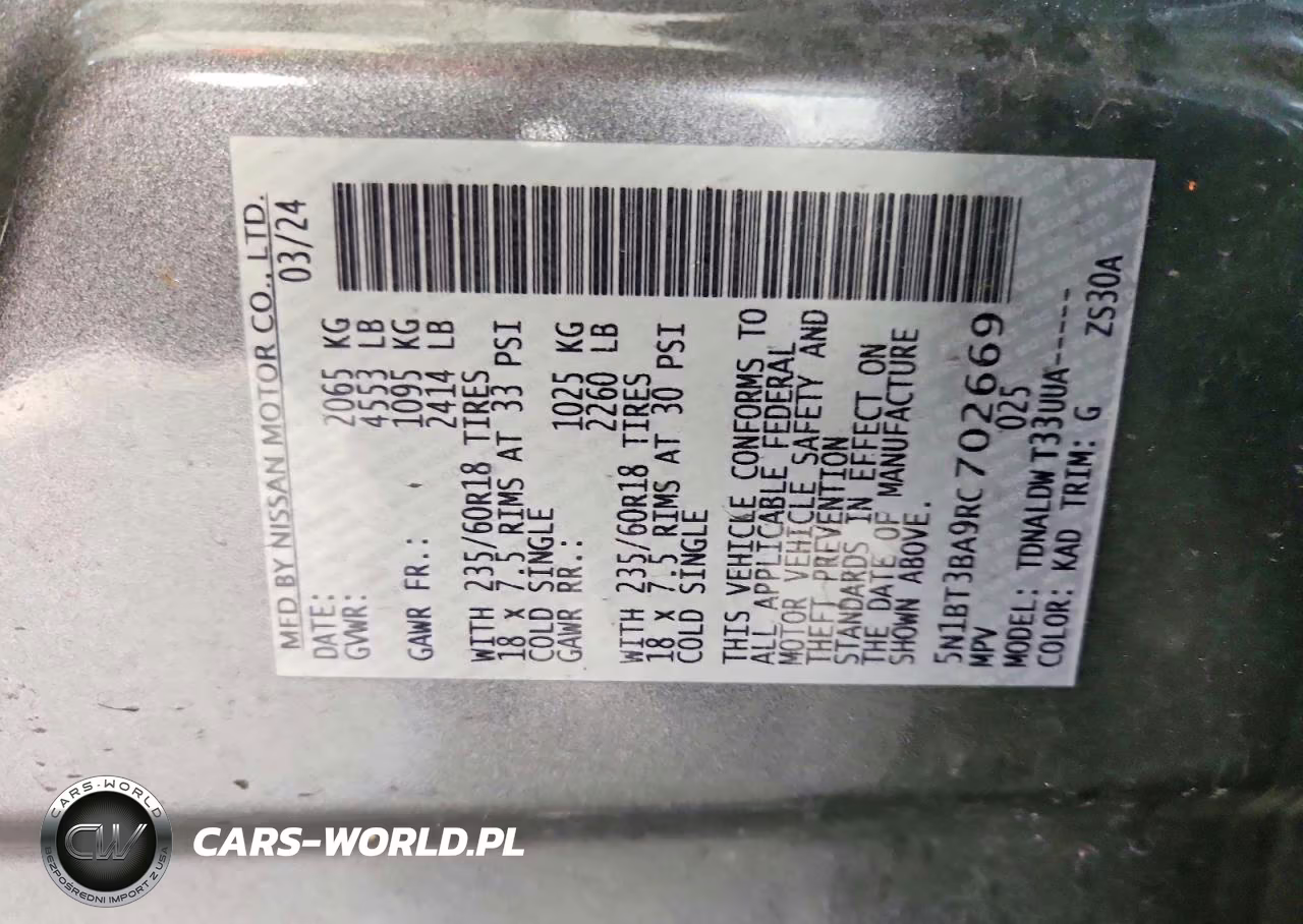 2024 Nissan Rogue Sv VIN:5N1BT3BA9RC702669 - 12