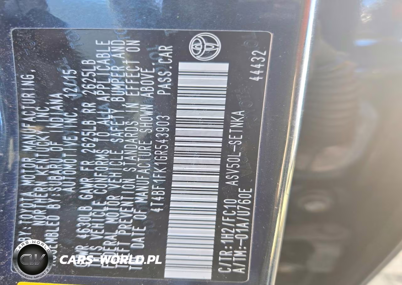 2016 Toyota Camry Le VIN:4T4BF1FK1GR543903 - 13