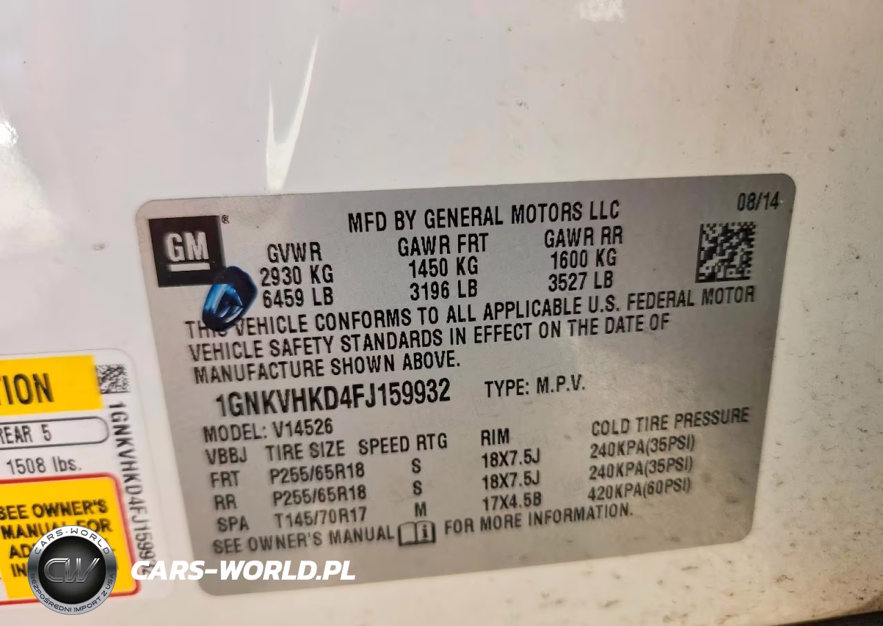 2015 Chevrolet Traverse Lt VIN:1GNKVHKD4FJ159932 - 13