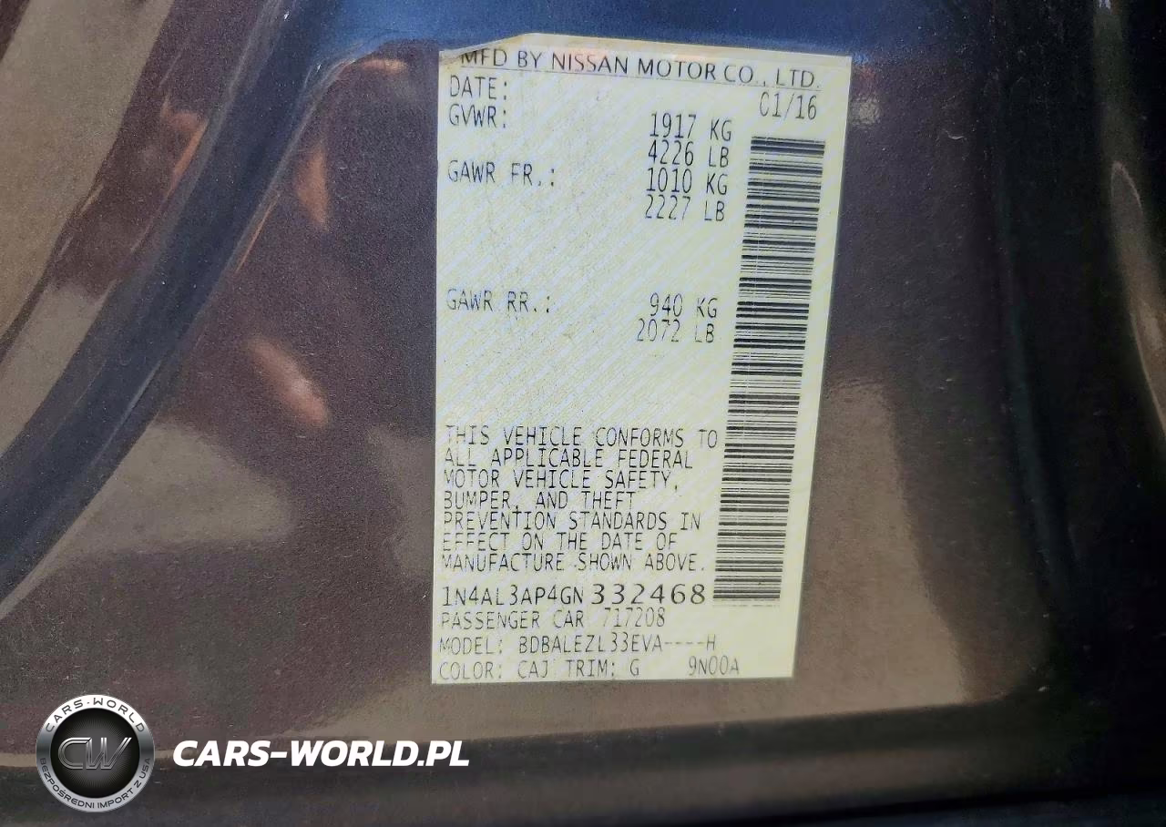 2016 Nissan Altima VIN:1N4AL3AP4GN332468 - 12
