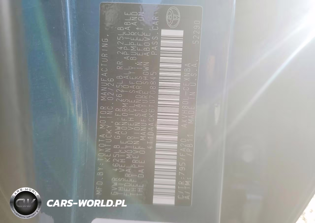 2026 Toyota Camry Le VIN:4T1DAACK6TU708845 - 13