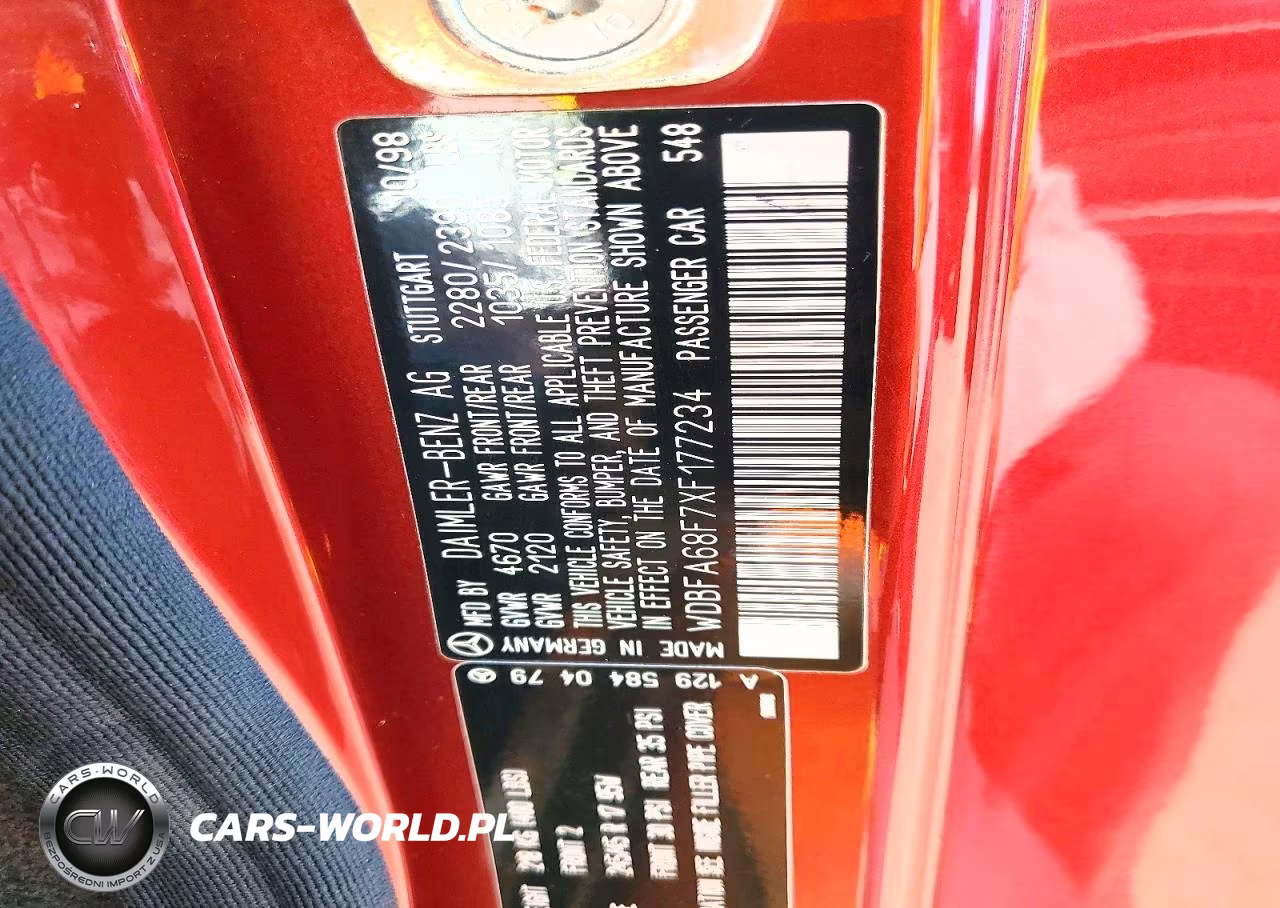 1999 Mercedes-Benz Sl 500 VIN:WDBFA68F7XF177234 - 12