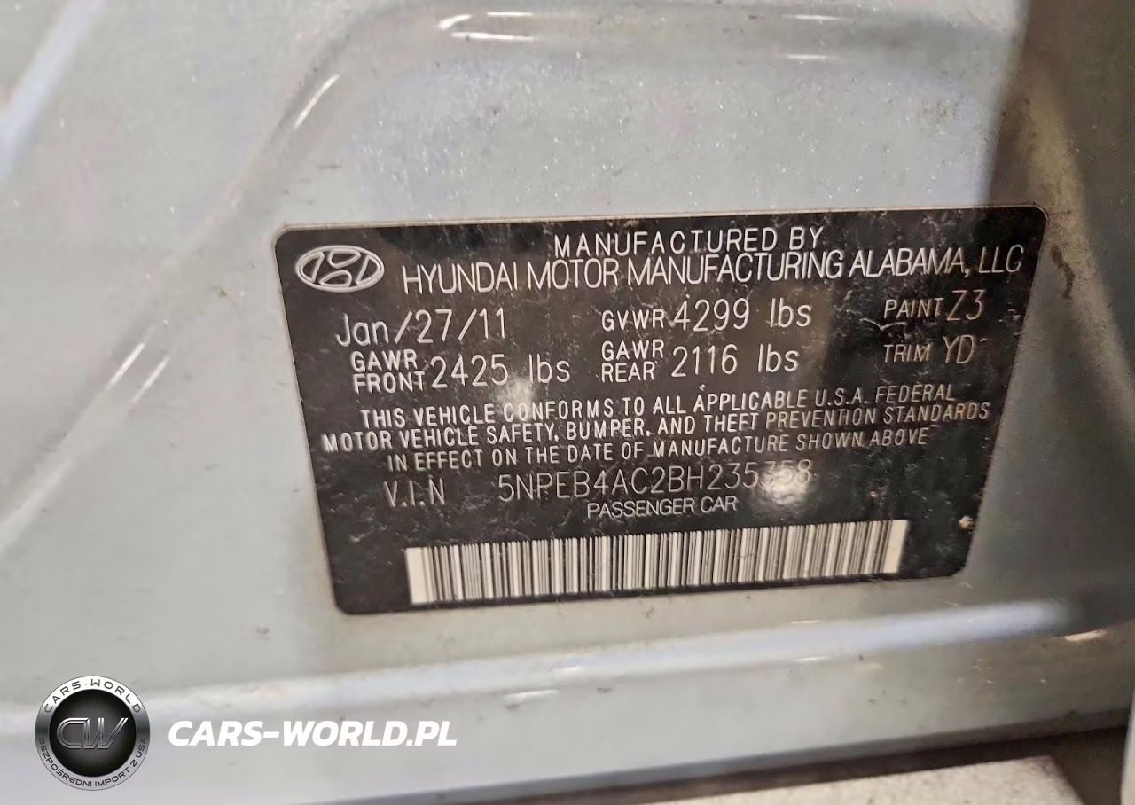 2011 Hyundai Sonata Gls VIN:5NPEB4AC2BH235358 - 12
