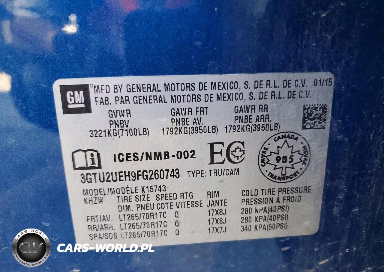 2015 GMC Sierra K1500 Sle VIN:3GTU2UEH9FG260743 - 12