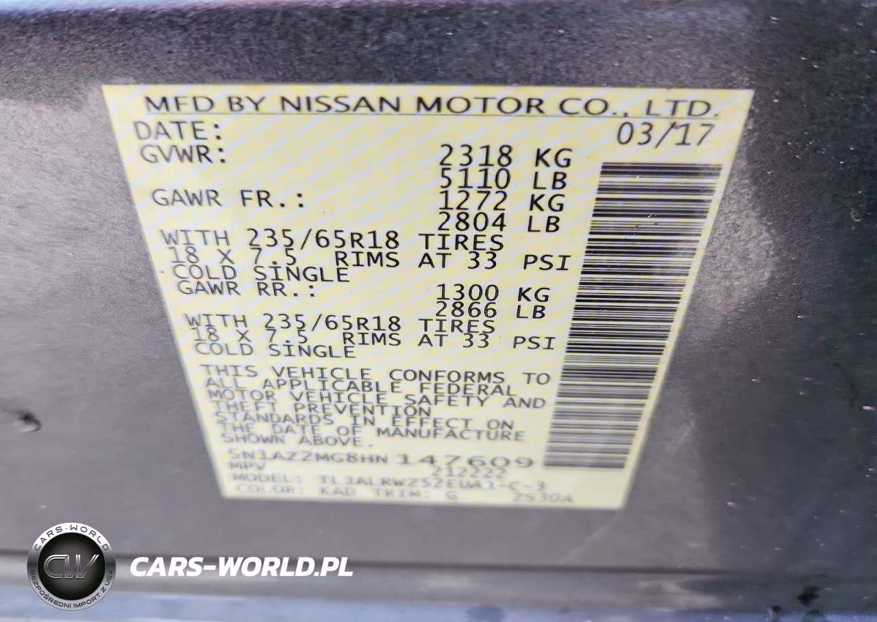 2017 Nissan Murano Sl VIN:5N1AZ2MG8HN147609 - 13