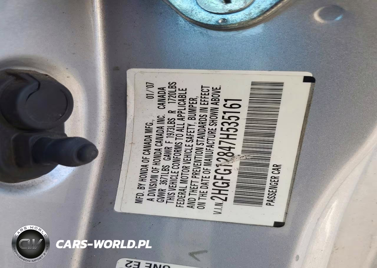 2007 Honda Civic Ex VIN:2HGFG12847H535161 - 12