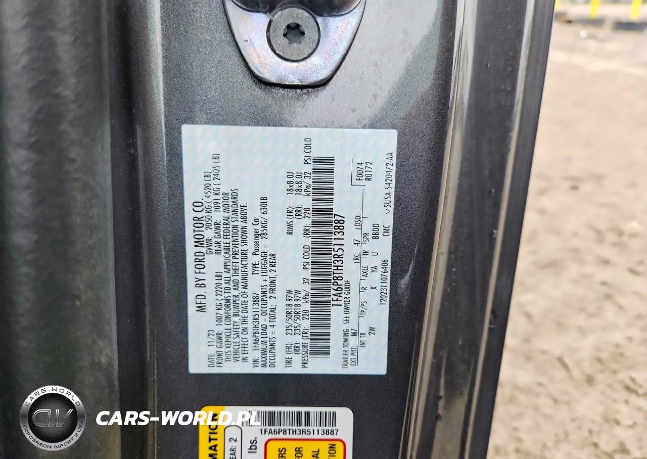 2024 Ford Mustang VIN:1FA6P8TH3R5113887 - 12
