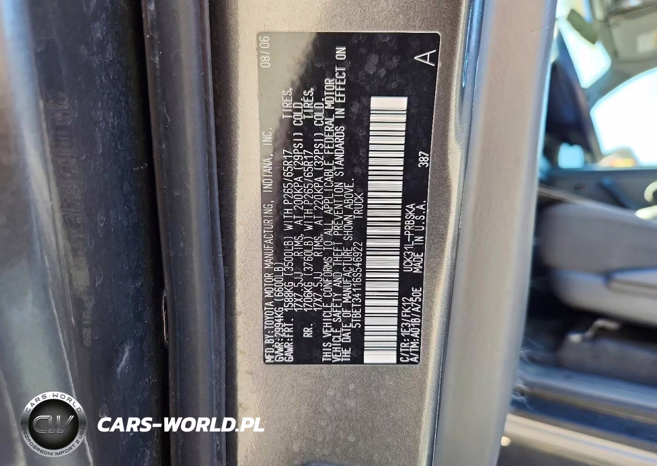 2006 Toyota Tundra Double Cab Sr5 VIN:5TBET34116S546922 - 12