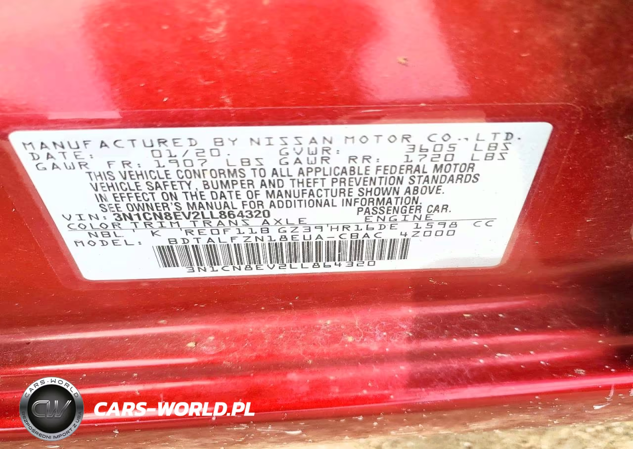 2020 Nissan Versa Sv VIN:3N1CN8EV2LL864320 - 13