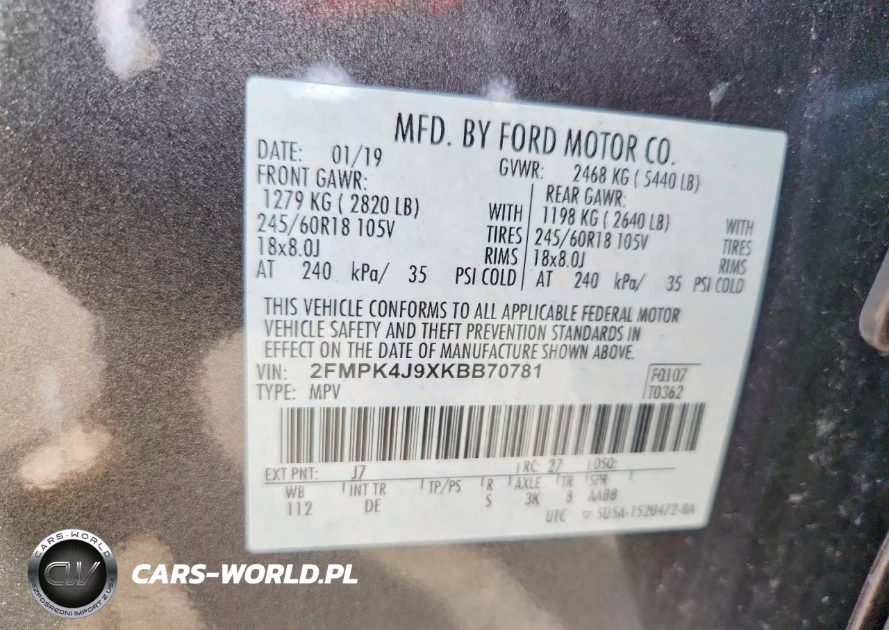 2019 Ford Edge Sel VIN:2FMPK4J9XKBB70781 - 13