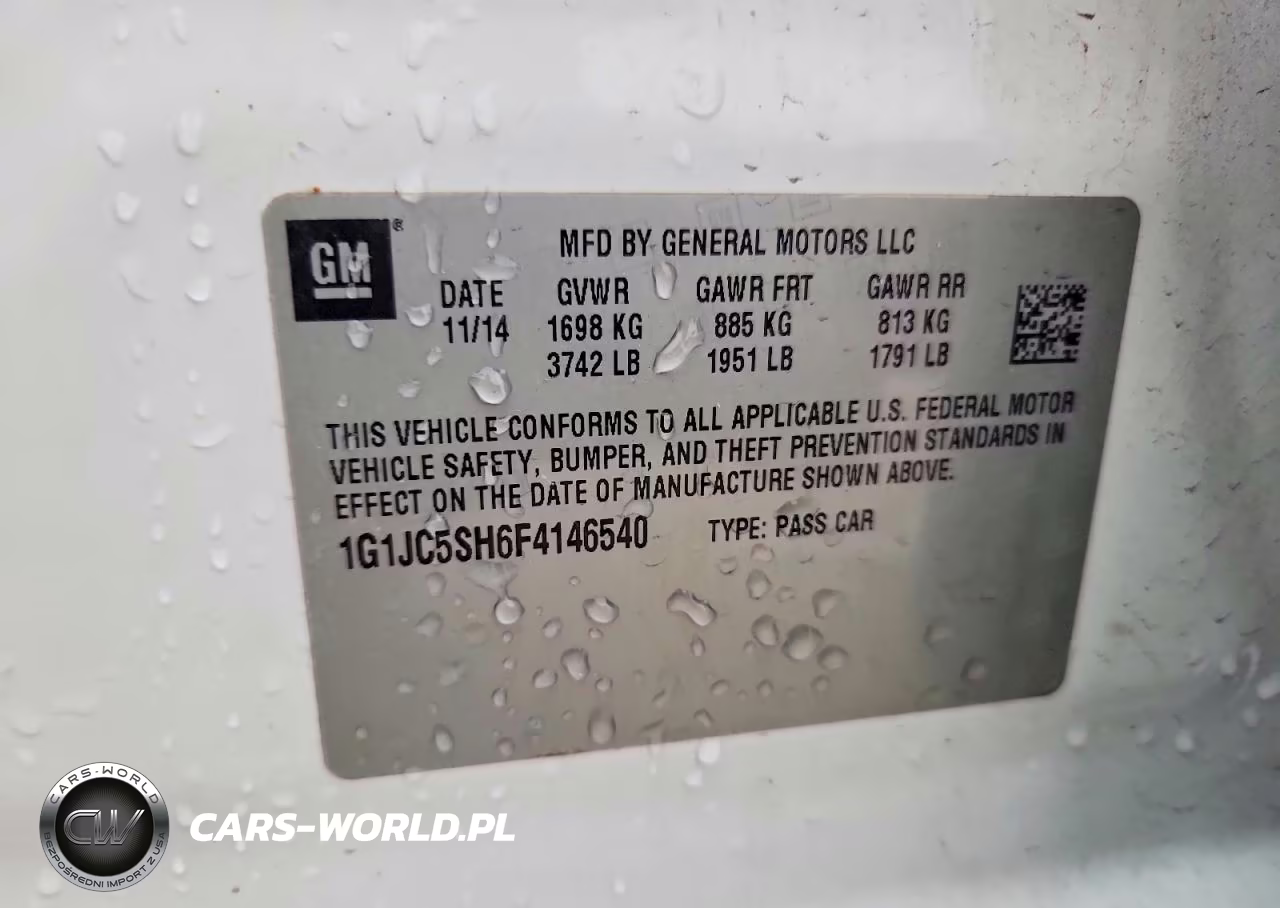 2015 Chevrolet Sonic Lt VIN:1G1JC5SH6F4146540 - 12