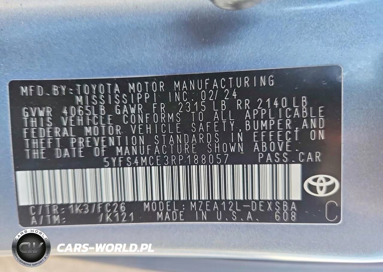 2024 Toyota Corolla Se VIN:5YFS4MCE3RP188057 - 12