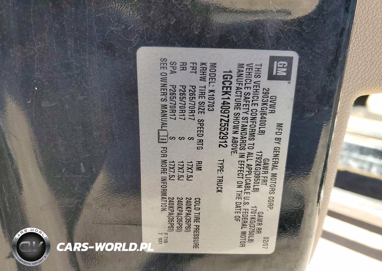 2007 Chevrolet Silverado K1500 VIN:1GCEK14097Z552912 - 12