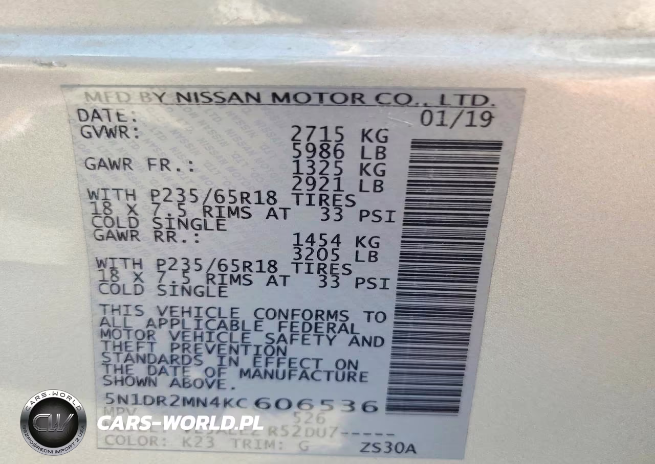 2019 Nissan Pathfinder Sv VIN:5N1DR2MN4KC606536 - 13